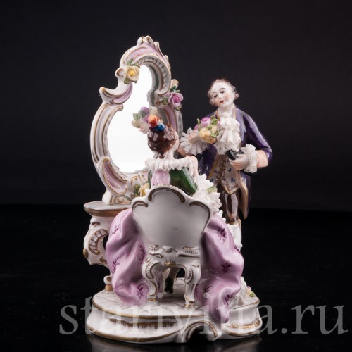 Пара у зеркала, кружевная, Volkstedt, Германия, вт. пол. 20 в