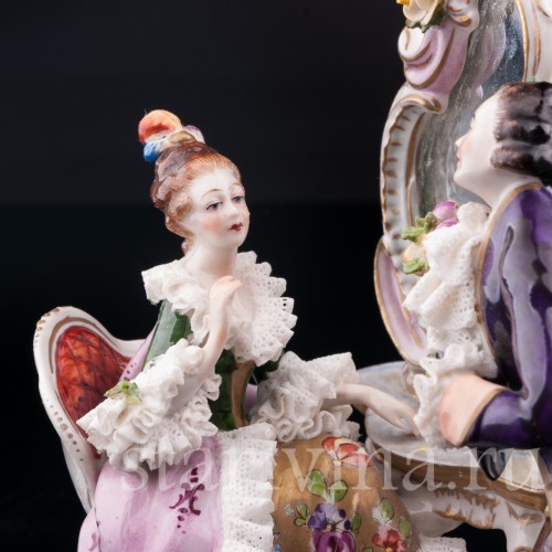 Пара у зеркала, кружевная, Volkstedt, Германия, вт. пол. 20 в