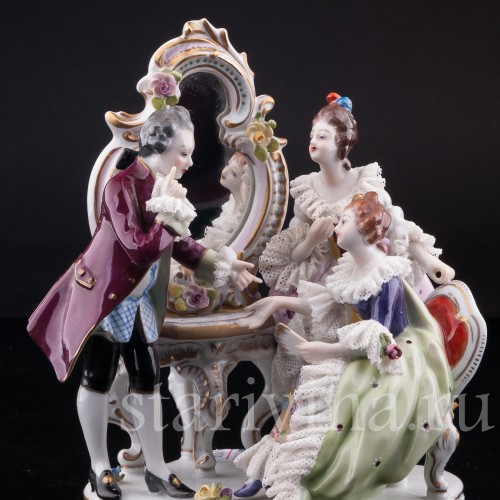 Разговор у зеркала, кружевная, Volkstedt, Германия, вт. пол. 20 в