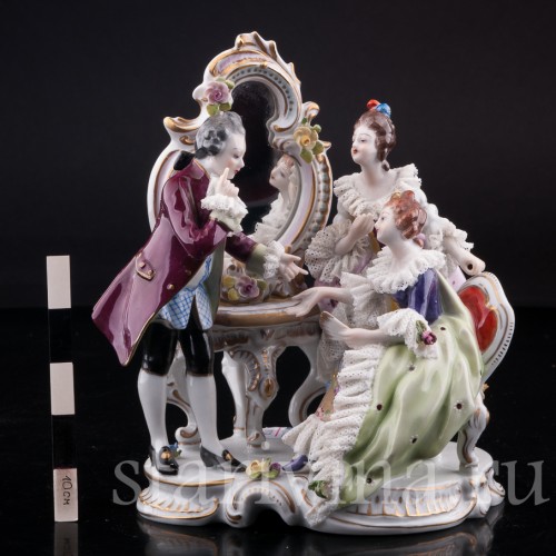 Разговор у зеркала, кружевная, Volkstedt, Германия, вт. пол. 20 в