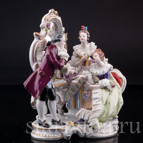 Разговор у зеркала, кружевная, Volkstedt, Германия, вт. пол. 20 в