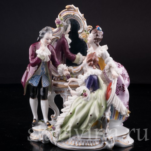 Разговор у зеркала, кружевная, Volkstedt, Германия, вт. пол. 20 в