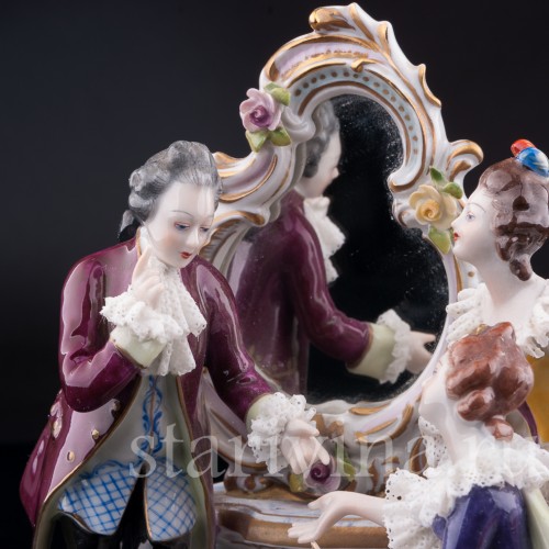 Разговор у зеркала, кружевная, Volkstedt, Германия, вт. пол. 20 в