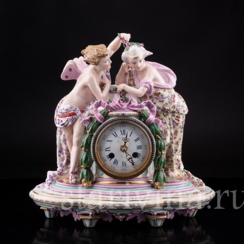 Фарфоровые часы Амур и Психея, Samson, Франция, 19 в.