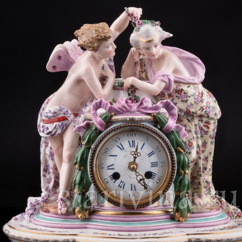 Фарфоровые часы Амур и Психея, Samson, Франция, 19 в.