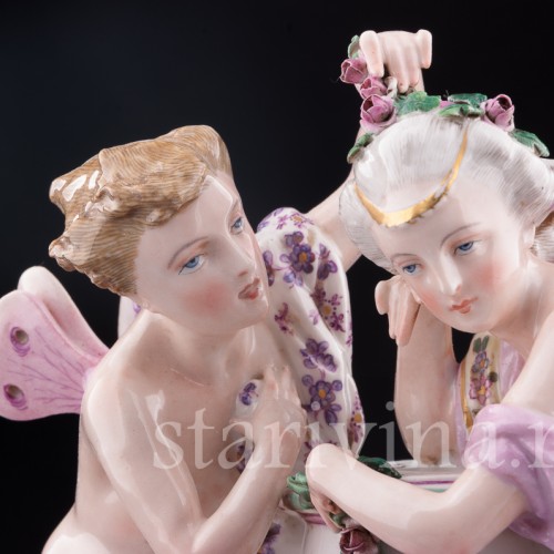 Фарфоровые часы Амур и Психея, Samson, Франция, 19 в.