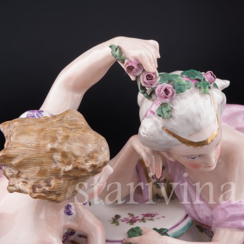 Фарфоровые часы Амур и Психея, Samson, Франция, 19 в.