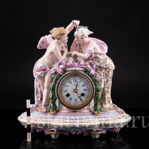 Фарфоровые часы Амур и Психея, Samson, Франция, 19 в.