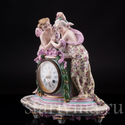 Фарфоровые часы Амур и Психея, Samson, Франция, 19 в.