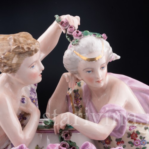 Фарфоровые часы Амур и Психея, Samson, Франция, 19 в.