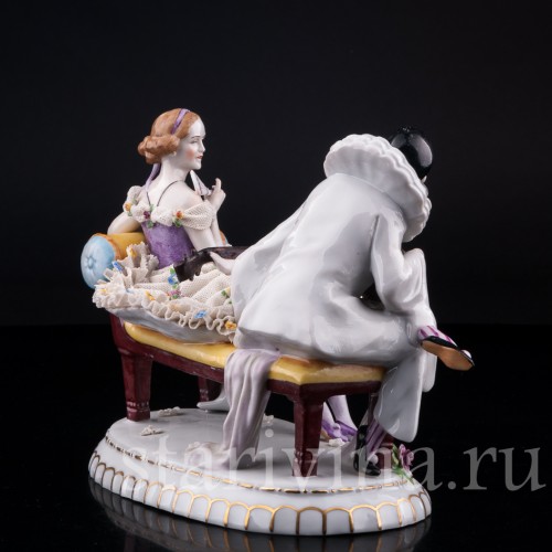 Пьеро и Коломбина, кружевная, E. A. Muller, Германия, 1890-1927 гг