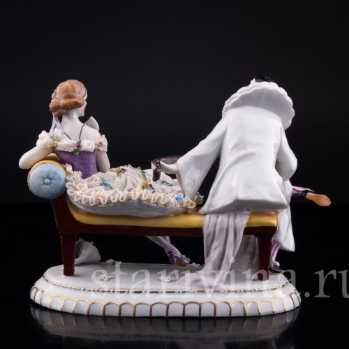 Пьеро и Коломбина, кружевная, E. A. Muller, Германия, 1890-1927 гг