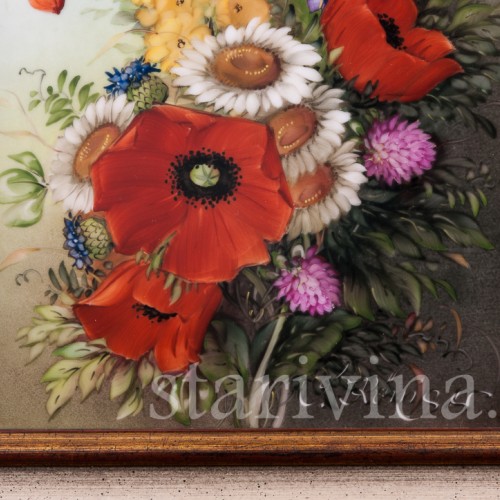 Картина на фарфоре "Полевые цветы", сер. 20 в
