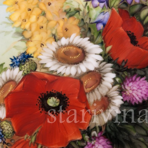 Картина на фарфоре "Полевые цветы", сер. 20 в