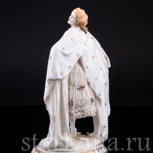 Девушка с шалью, кружевная, E. A. Muller, Германия, 1890-1927 гг