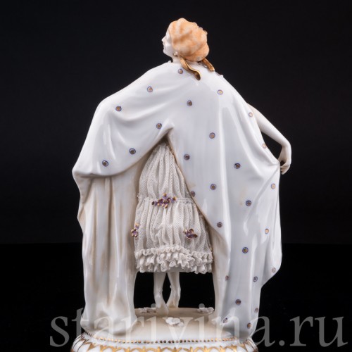 Девушка с шалью, кружевная, E. A. Muller, Германия, 1890-1927 гг