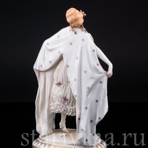 Девушка с шалью, кружевная, E. A. Muller, Германия, 1890-1927 гг