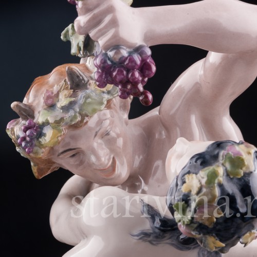 Антикварная фарфоровая композиция Сатир и нимфа, Karl Ens, Германия, 1910-20 гг.