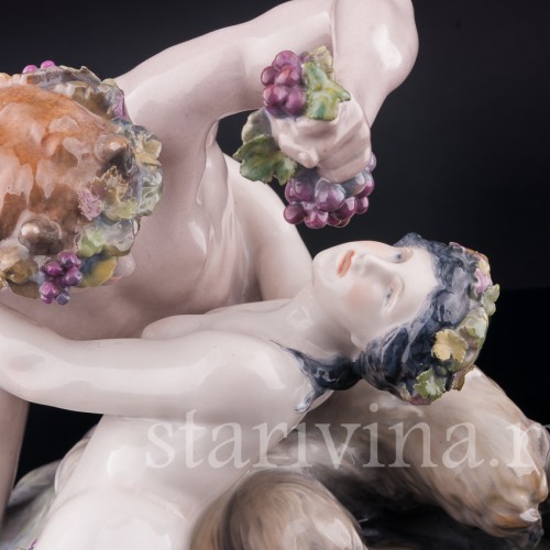 Антикварная фарфоровая композиция Сатир и нимфа, Karl Ens, Германия, 1910-20 гг.