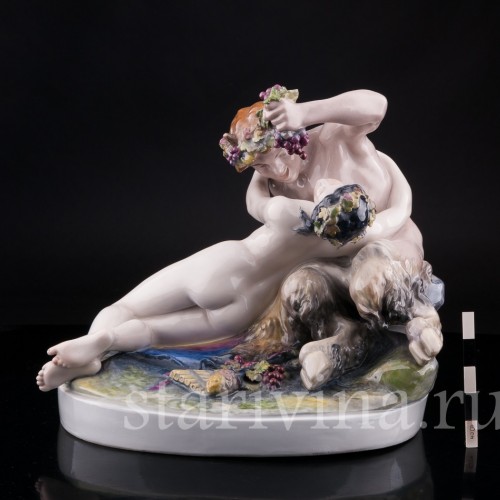 Антикварная фарфоровая композиция Сатир и нимфа, Karl Ens, Германия, 1910-20 гг.