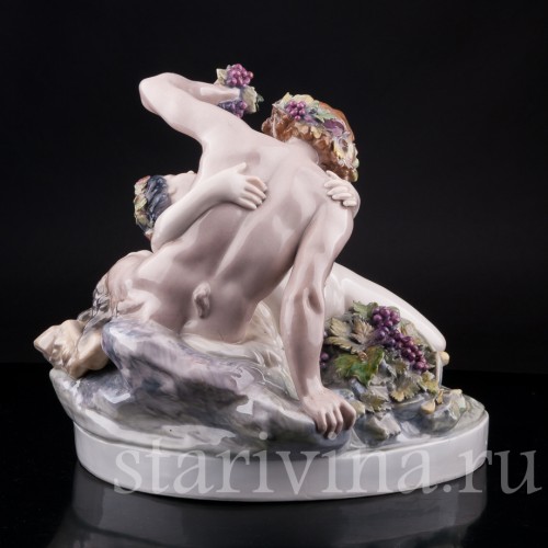Антикварная фарфоровая композиция Сатир и нимфа, Karl Ens, Германия, 1910-20 гг.