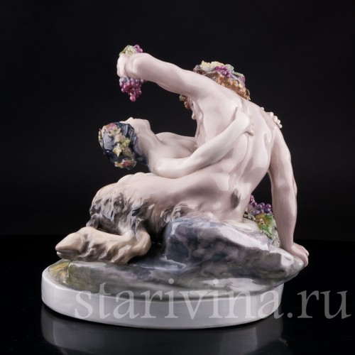 Антикварная фарфоровая композиция Сатир и нимфа, Karl Ens, Германия, 1910-20 гг.