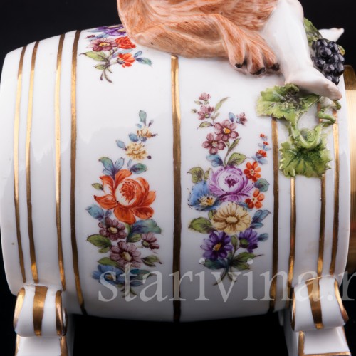 Фарфоровые часы Бахус, Германия