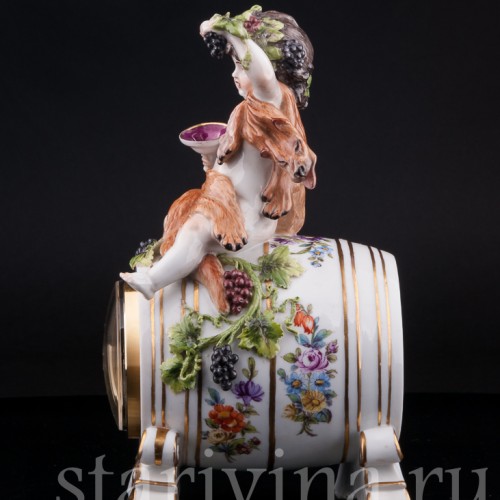 Фарфоровые часы Бахус, Германия