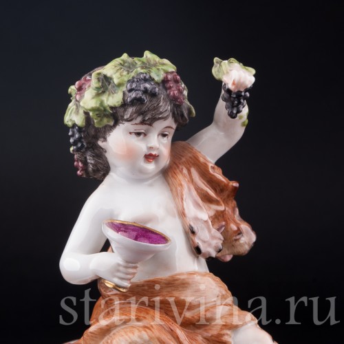 Фарфоровые часы Бахус, Германия