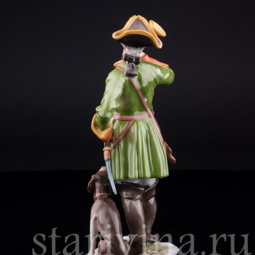 Статуэтка из фарфора Охотник с собакой и рожком, Alka Kaiser, Германия, до 1991 г.