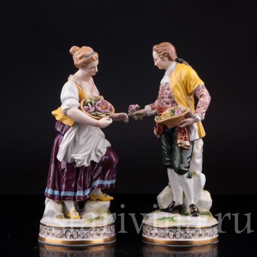 Фигурка из фарфора Пара в желтых костюмах, Volkstedt, Германия, нач. 20 в.