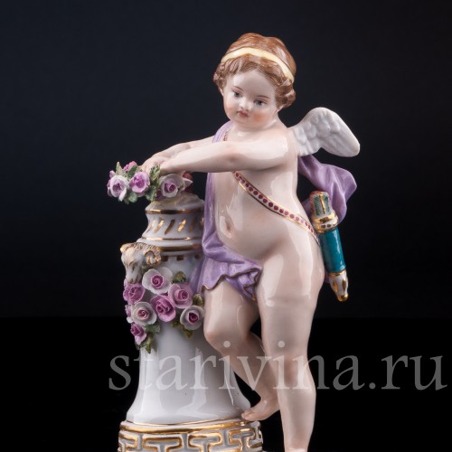 Фарфорвая статуэтка Ангелочек с девизом, Meissen, Германия, сер. 19 - нач. 20 вв.