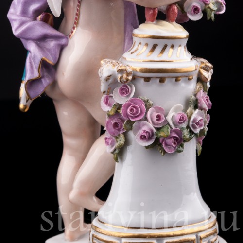 Фарфорвая статуэтка Ангелочек с девизом, Meissen, Германия, сер. 19 - нач. 20 вв.