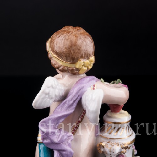 Фарфорвая статуэтка Ангелочек с девизом, Meissen, Германия, сер. 19 - нач. 20 вв.