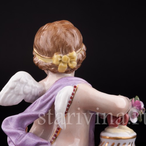 Фарфорвая статуэтка Ангелочек с девизом, Meissen, Германия, сер. 19 - нач. 20 вв.