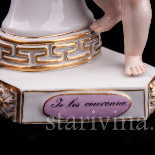 Фарфорвая статуэтка Ангелочек с девизом, Meissen, Германия, сер. 19 - нач. 20 вв.