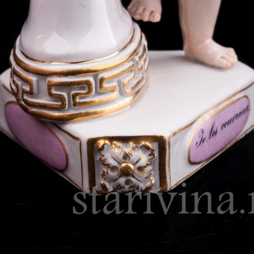 Фарфорвая статуэтка Ангелочек с девизом, Meissen, Германия, сер. 19 - нач. 20 вв.