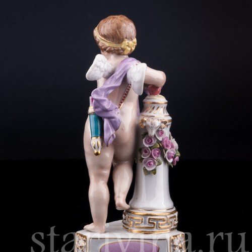 Фарфорвая статуэтка Ангелочек с девизом, Meissen, Германия, сер. 19 - нач. 20 вв.