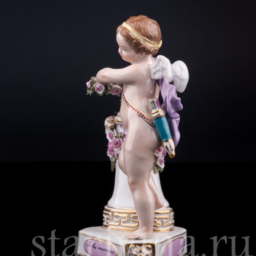 Фарфорвая статуэтка Ангелочек с девизом, Meissen, Германия, сер. 19 - нач. 20 вв.