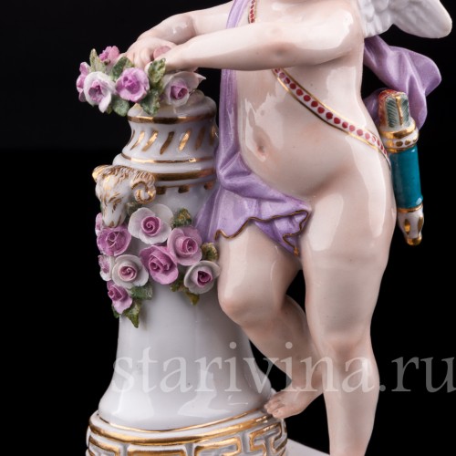 Фарфорвая статуэтка Ангелочек с девизом, Meissen, Германия, сер. 19 - нач. 20 вв.