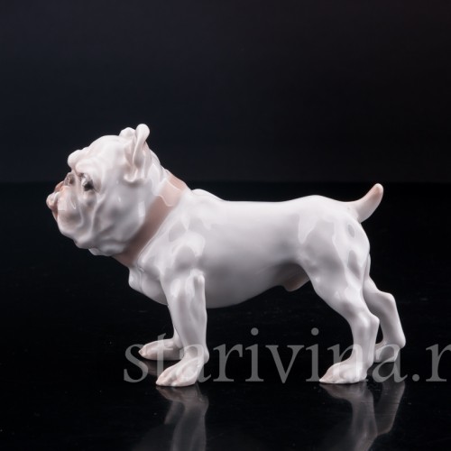 Фигурка собаки из фарфора Английский бульдог, "Забияка", Bing & Grondahl, Дания, сер. 20 века.