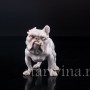 Фигурка собаки из фарфора Английский бульдог, "Забияка", Bing & Grondahl, Дания, сер. 20 века.