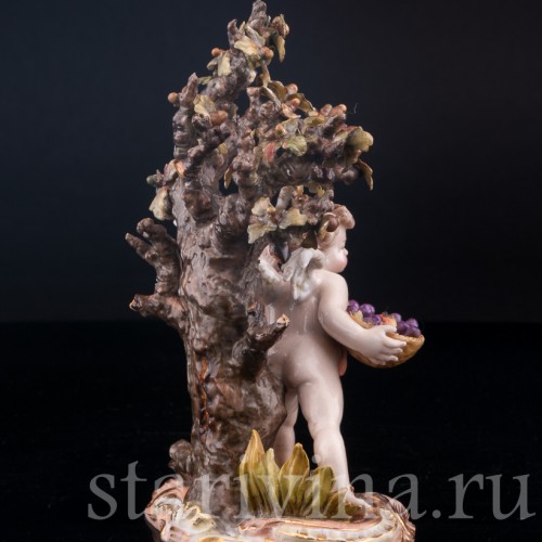 Ангелочки под дубом, аллегория осени, Volkstedt, Германия, кон. 19 в