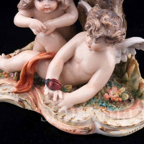 Ангелочки под дубом, аллегория лета, Volkstedt, Германия, кон. 19 в