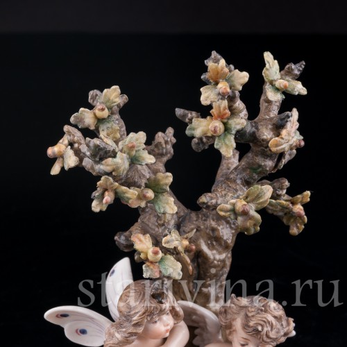 Ангелочки под дубом, аллегория лета, Volkstedt, Германия, кон. 19 в