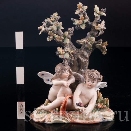 Ангелочки под дубом, аллегория лета, Volkstedt, Германия, кон. 19 в