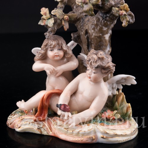 Ангелочки под дубом, аллегория лета, Volkstedt, Германия, кон. 19 в