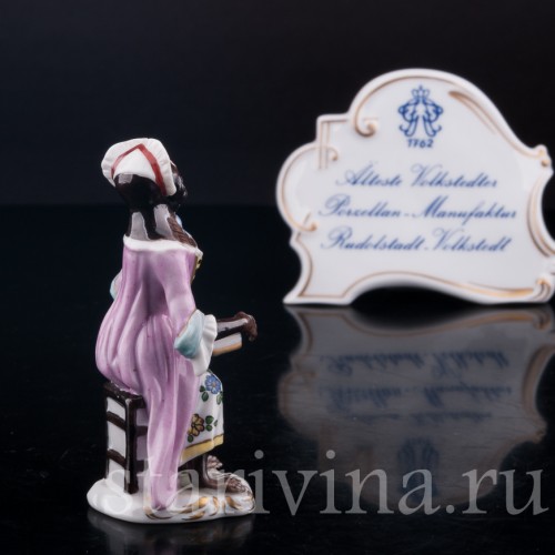 Фарфорвая статуэтка Обезьяний оркестр, певица, Volkstedt, Германия, вт. пол. 20 в.