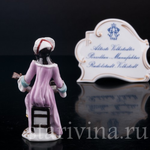 Фарфорвая статуэтка Обезьяний оркестр, певица, Volkstedt, Германия, вт. пол. 20 в.