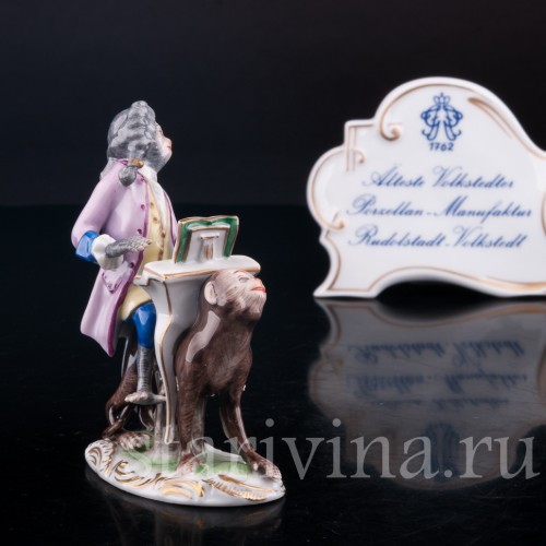 Фигурка из фарфора Обезьяний оркестр, клавесин, Volkstedt, Германия, вт. пол. 20 в.